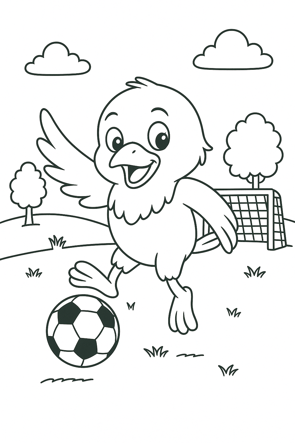 Spatz spielt Fußball